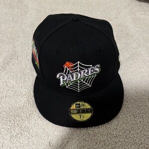 New Era Black Padres 59FIFTY Cap with Embroidery